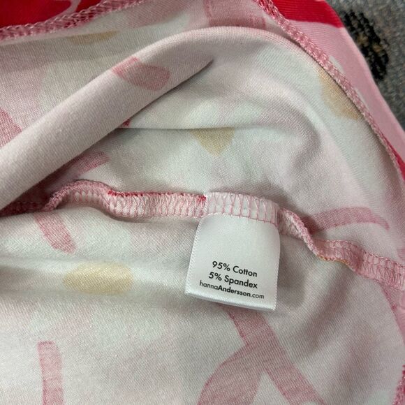 Hanna Andersson Dress Girls 6 Pink Red Floral Twirl Skater Floral Cotton Stretch - Picture 10 of 12